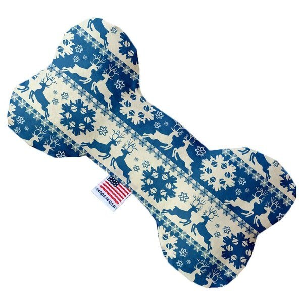 Blue Reindeer Canvas Bone Dog Toy 8 in., Mirage Pet Products, Mfr#: 1273-CTYBN8